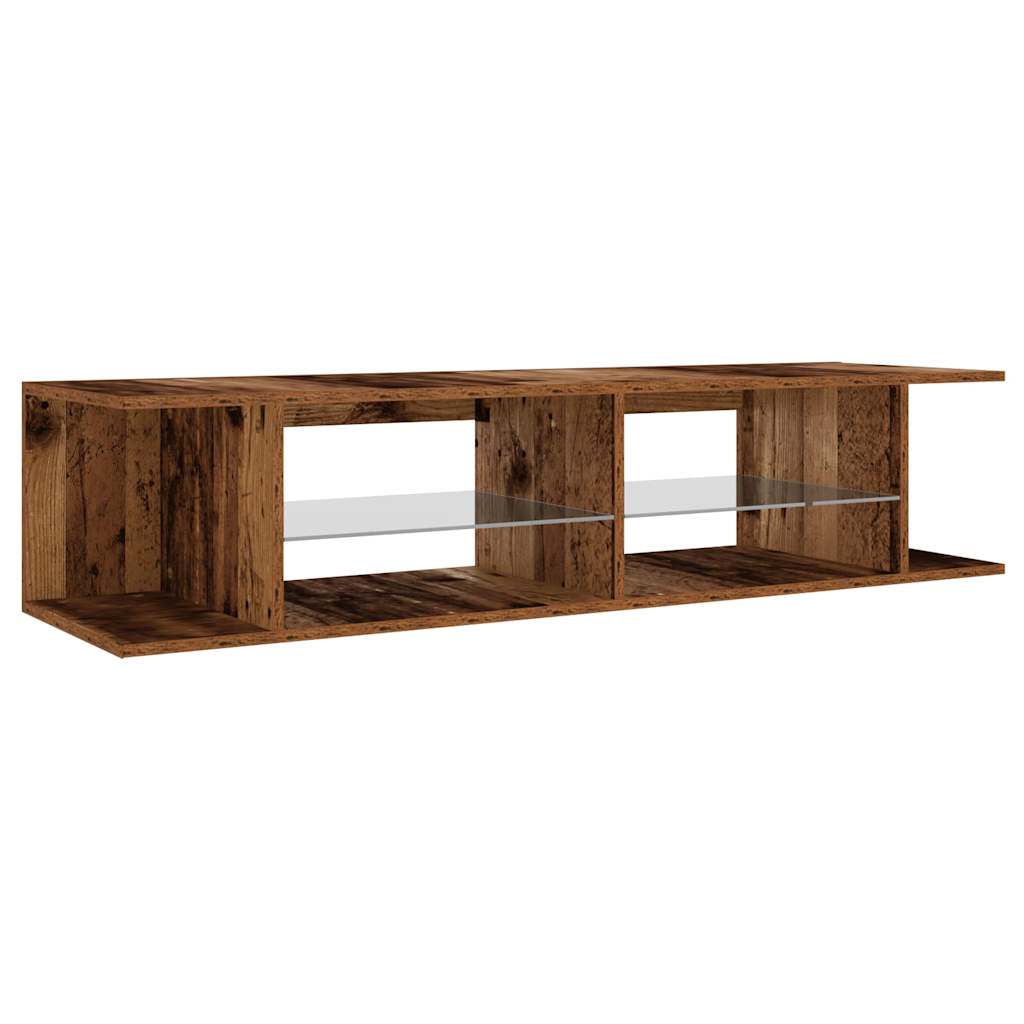 TV Cabinet with LED Lights Old Wood 135x39x30cm Engineered Wood