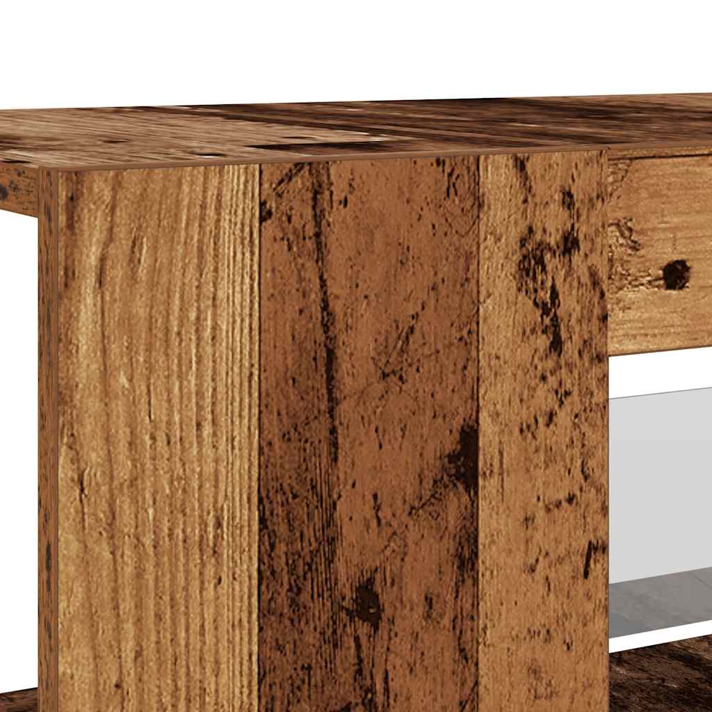 TV Cabinet with LED Lights Old Wood 135x39x30cm Engineered Wood