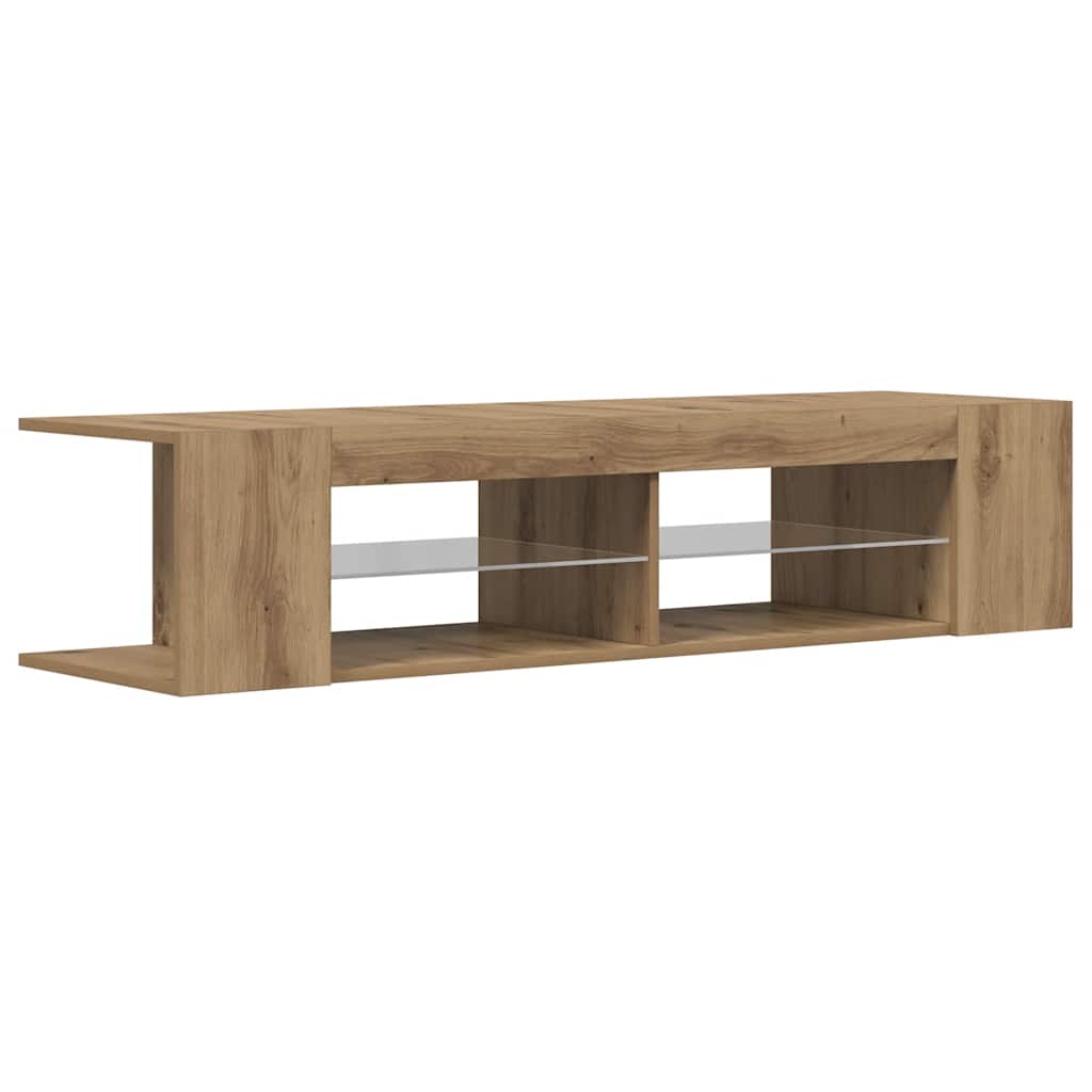 TV Cabinet with LED Lights Artisan Oak 135x39x30 cm