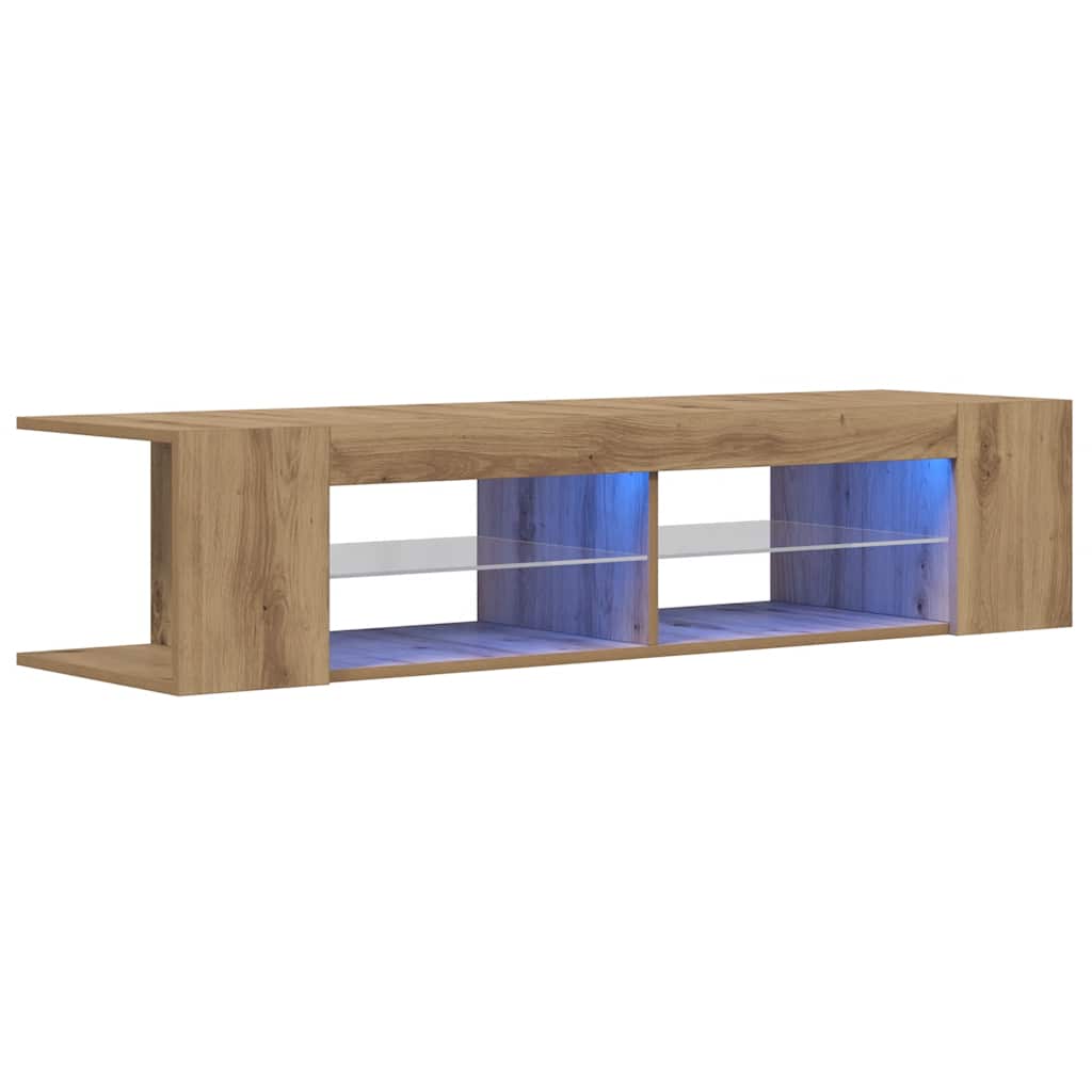 TV Cabinet with LED Lights Artisan Oak 135x39x30 cm