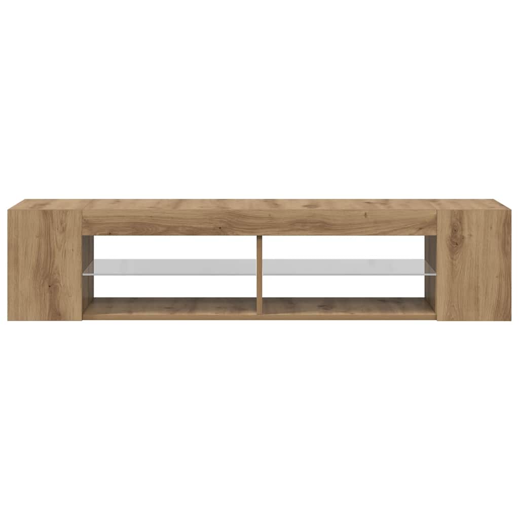 TV Cabinet with LED Lights Artisan Oak 135x39x30 cm
