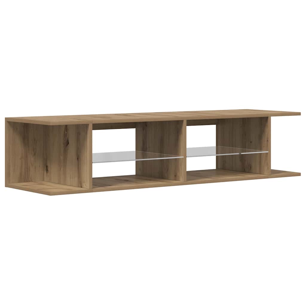 TV Cabinet with LED Lights Artisan Oak 135x39x30 cm