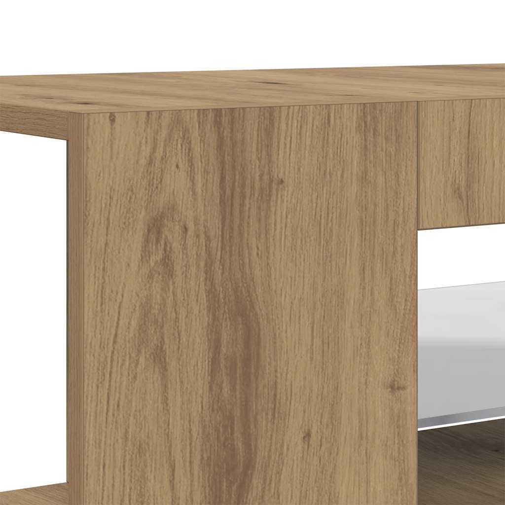 TV Cabinet with LED Lights Artisan Oak 135x39x30 cm