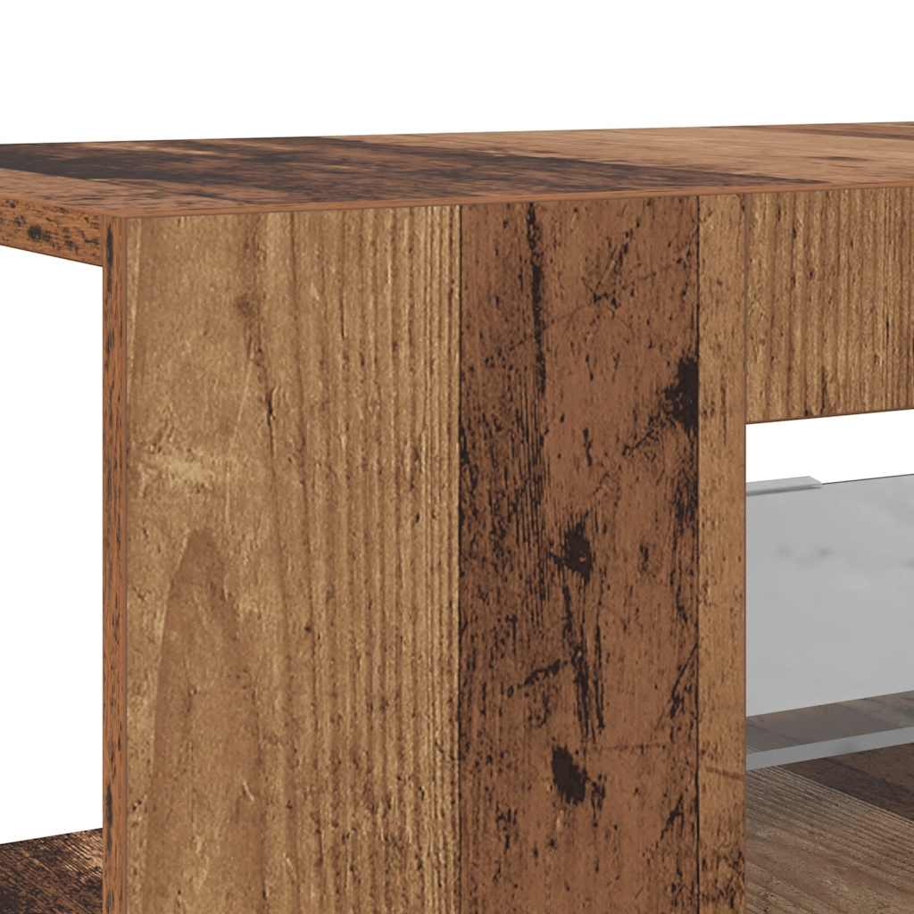 TV Cabinet with LED Lights Old Wood 90x39x30 cm Engineered Wood