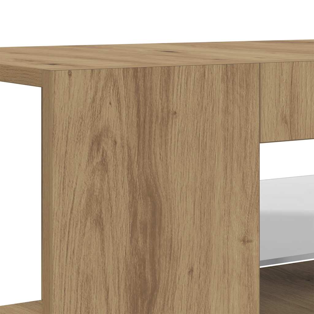 TV Cabinet with LED Lights Artisan Oak 90x39x30 cm