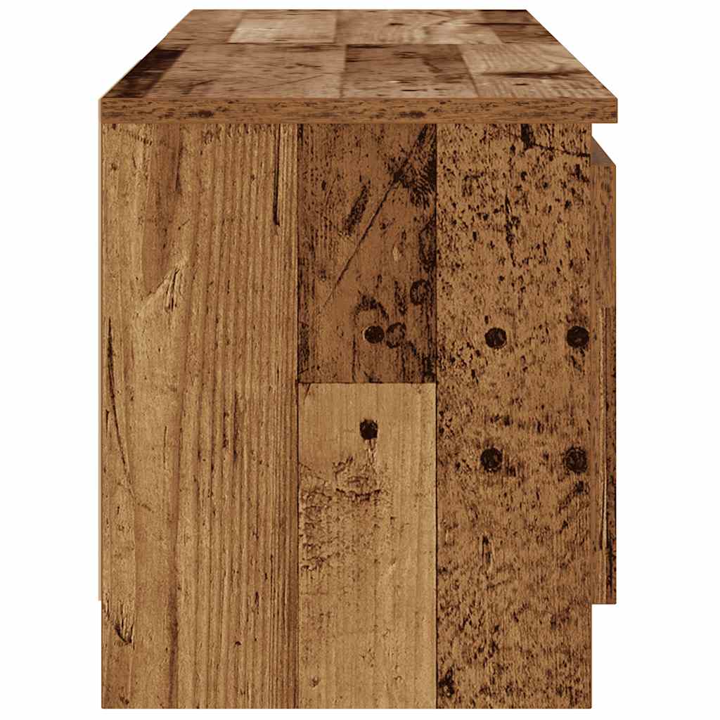 TV Cabinet with LED Lights Old Wood 120x30x36cm Engineered Wood