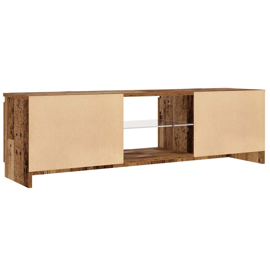 vidaXL TV Cabinet with LED Lights Old Wood 120x30x36 cm Engineered Wood