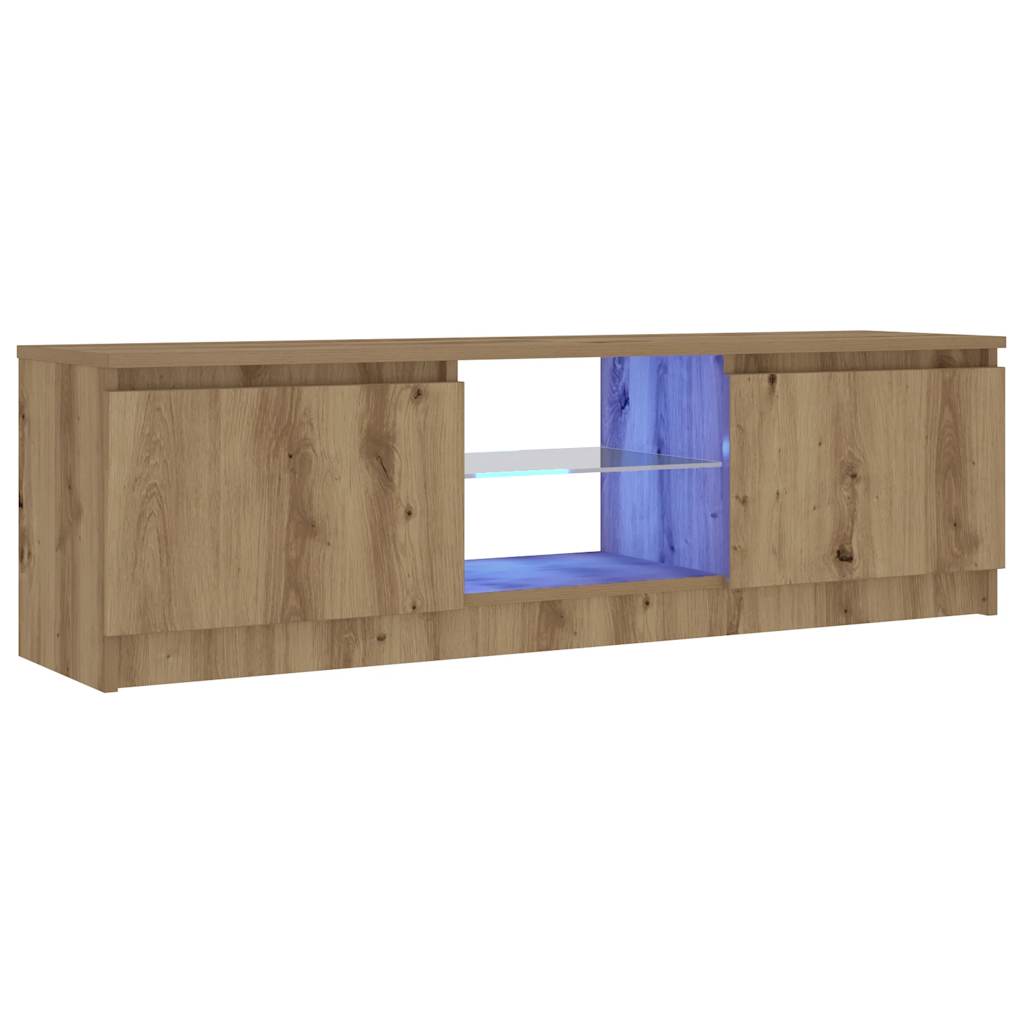 TV Cabinet with LED Lights Artisan Oak 120x30x36 cm