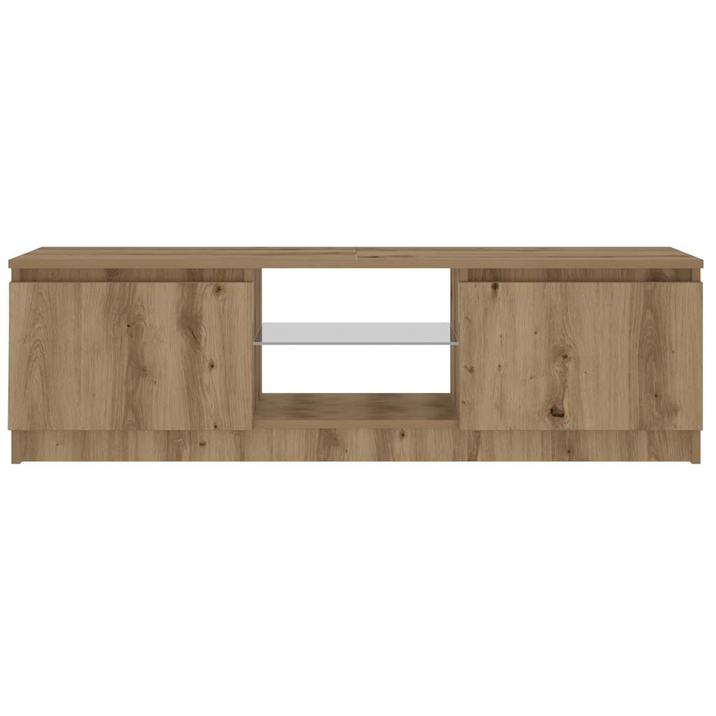 vidaXL TV Cabinet with LED Lights Artisian Oak 120x30x36 cm Engineered Wood