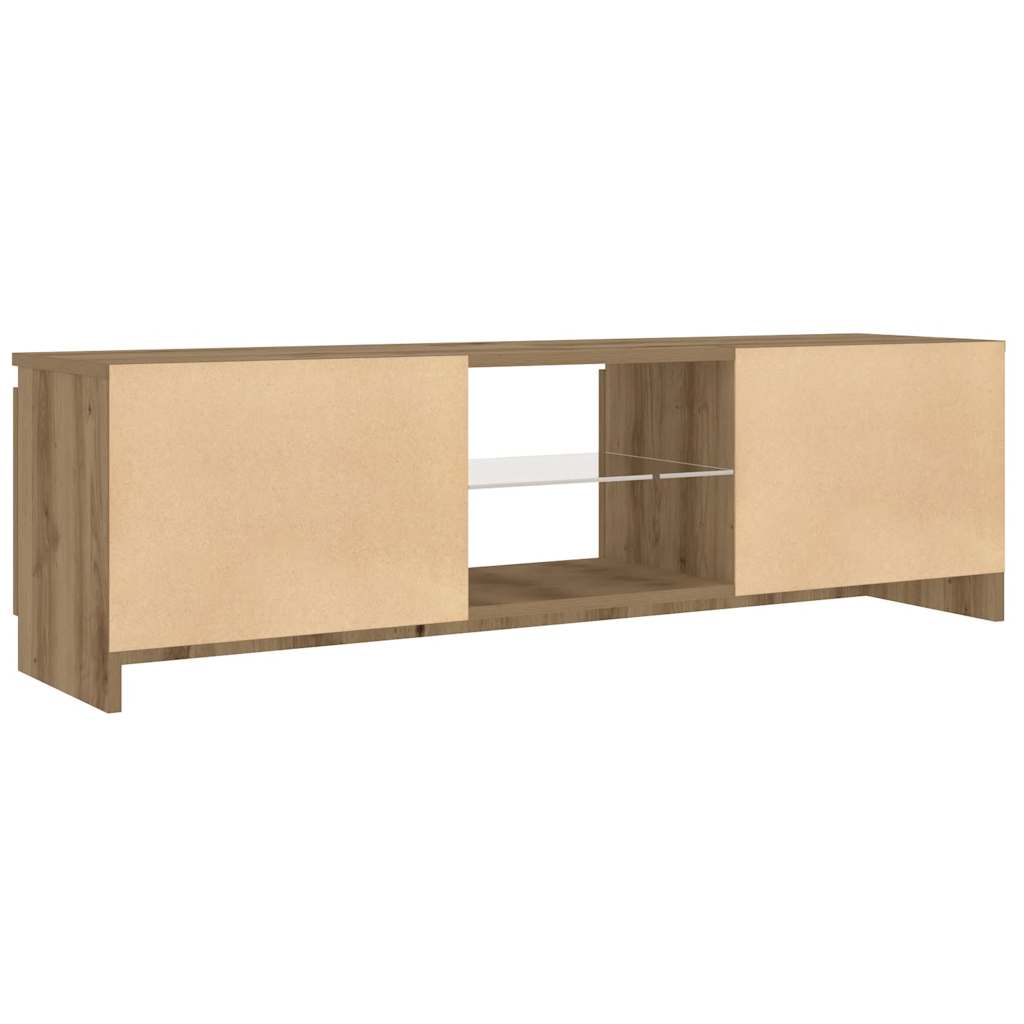 TV Cabinet with LED Lights Artisan Oak 120x30x36 cm