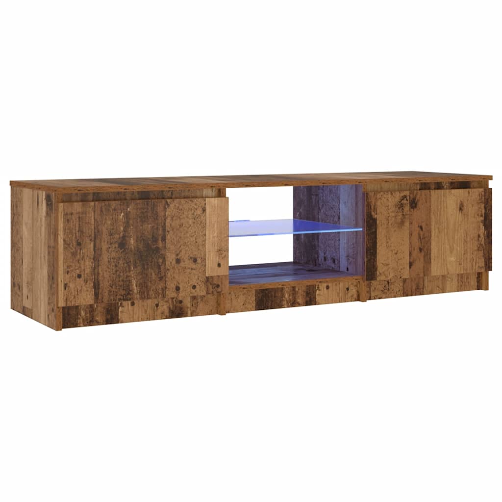 TV Cabinet with LED Lights Old Wood 140x40x36cm Engineered Wood