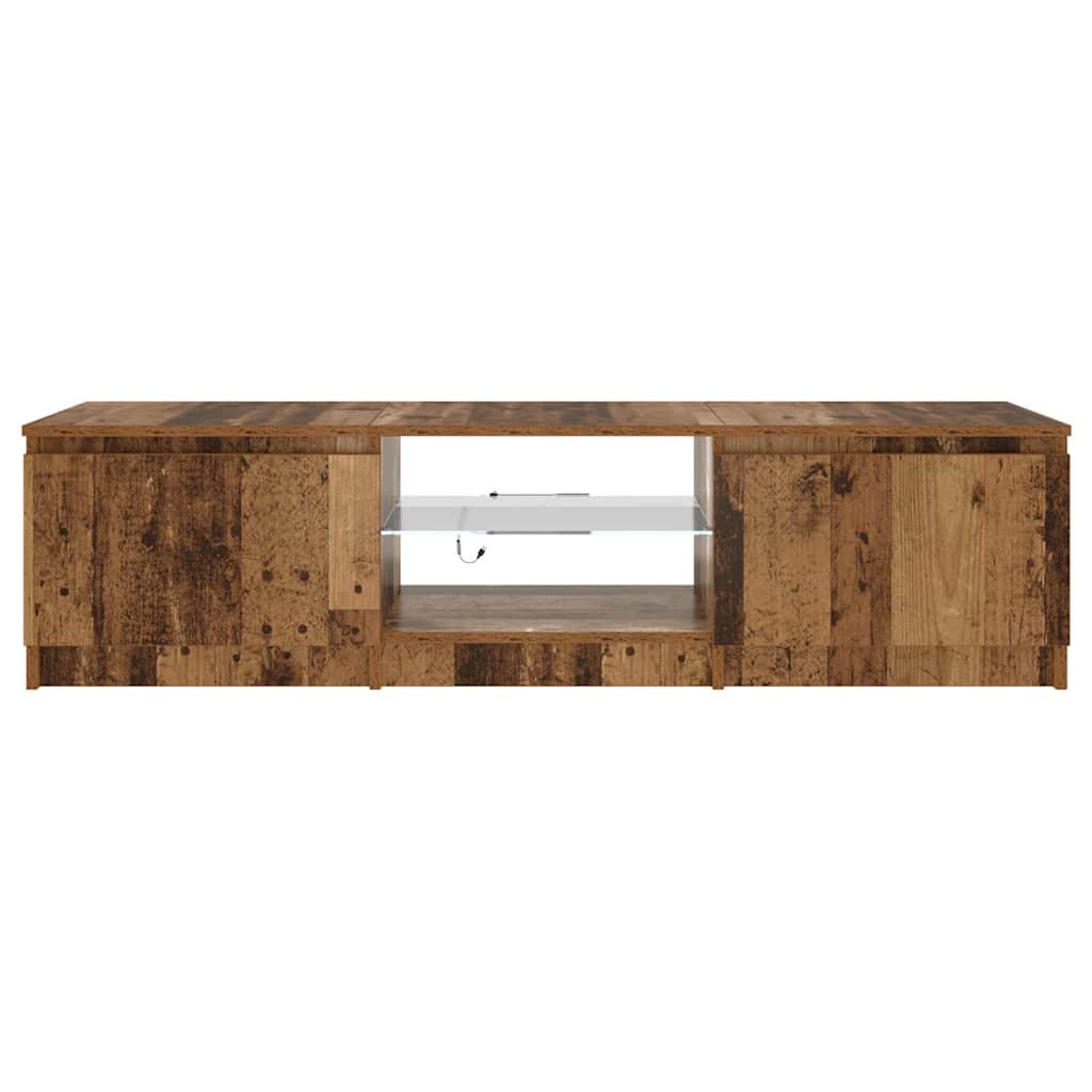 TV Cabinet with LED Lights Old Wood 140x40x36cm Engineered Wood