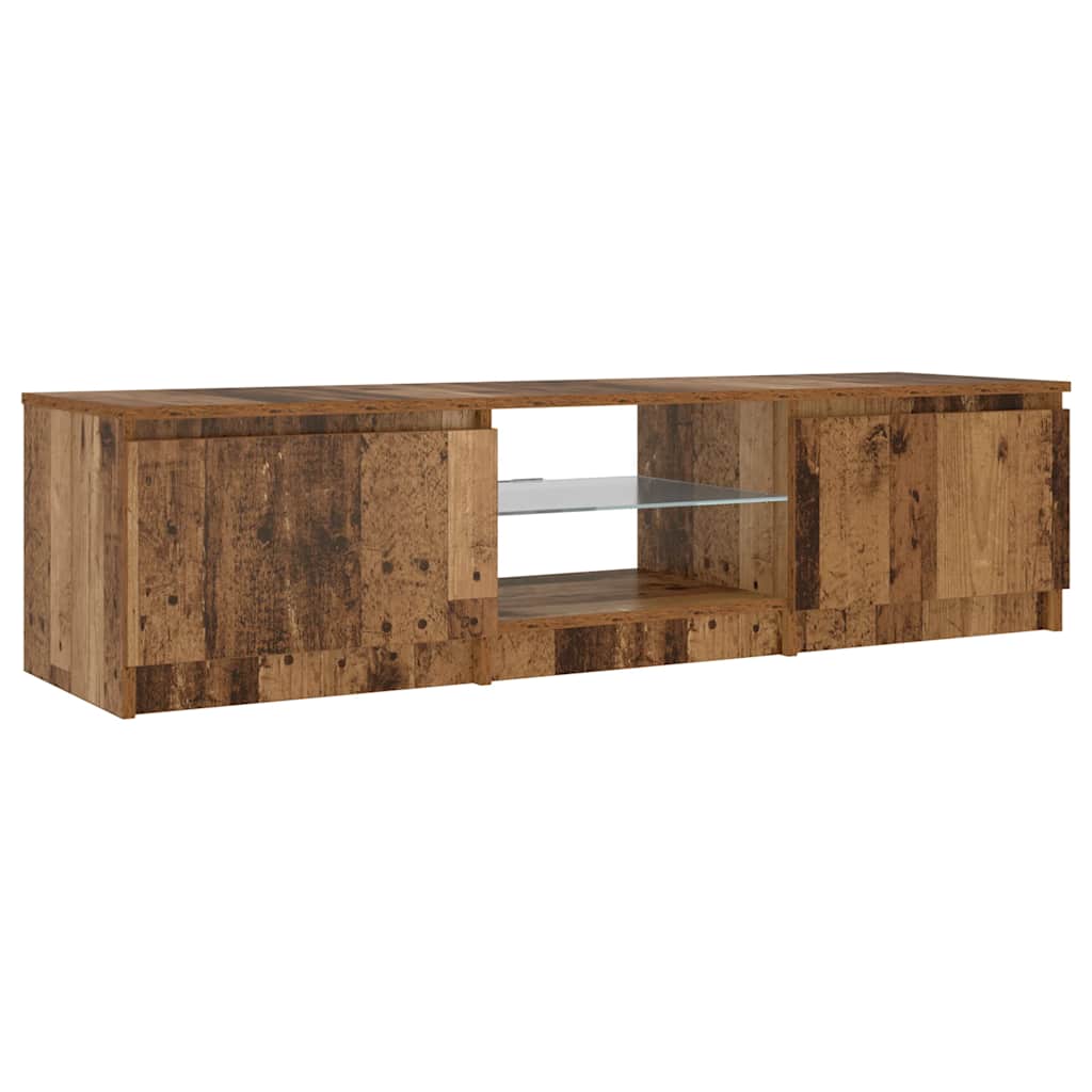 TV Cabinet with LED Lights Old Wood 140x40x36cm Engineered Wood