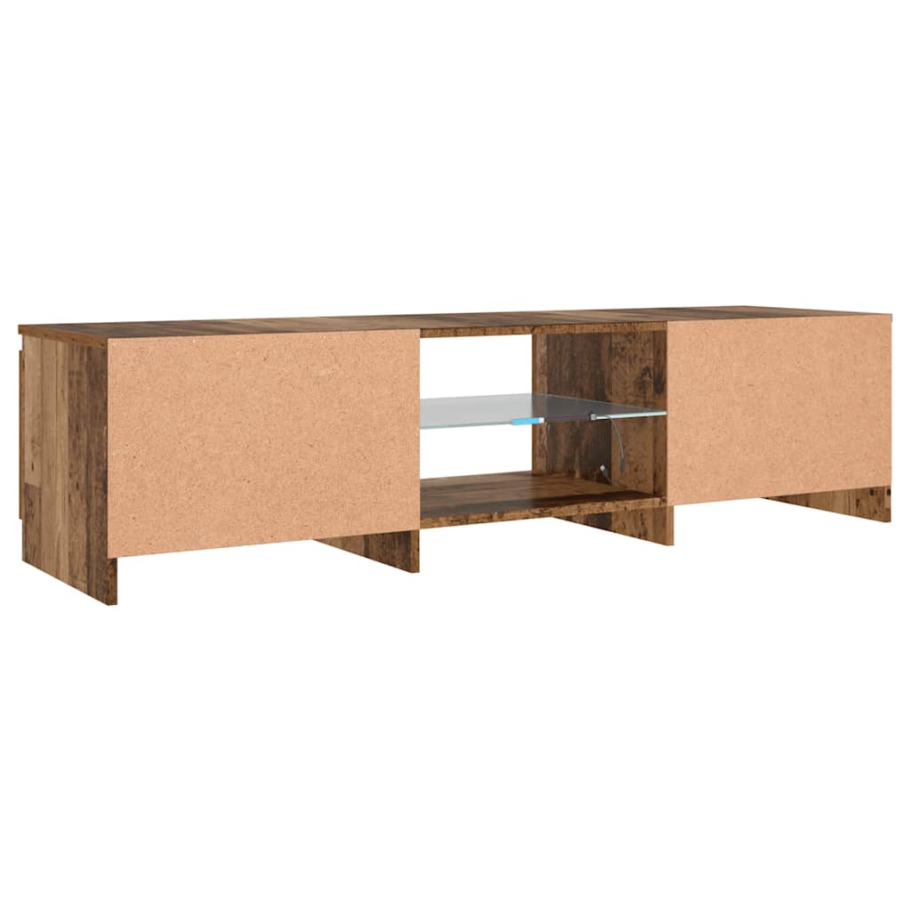 TV Cabinet with LED Lights Old Wood 140x40x36cm Engineered Wood