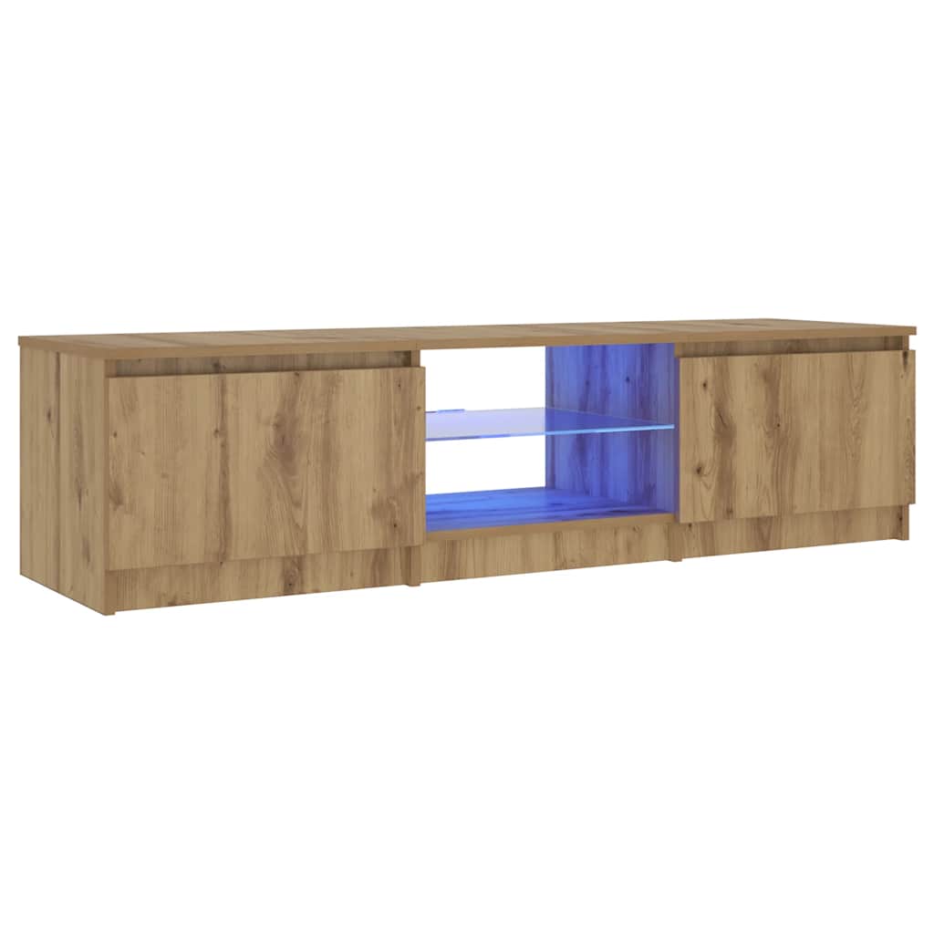 TV Cabinet with LED Lights Artisan Oak 140x40x36 cm