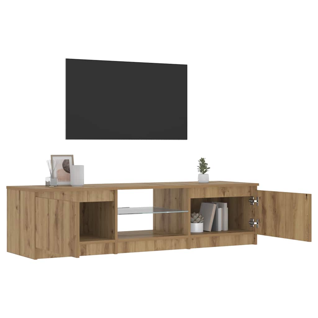 TV Cabinet with LED Lights Artisan Oak 140x40x36 cm