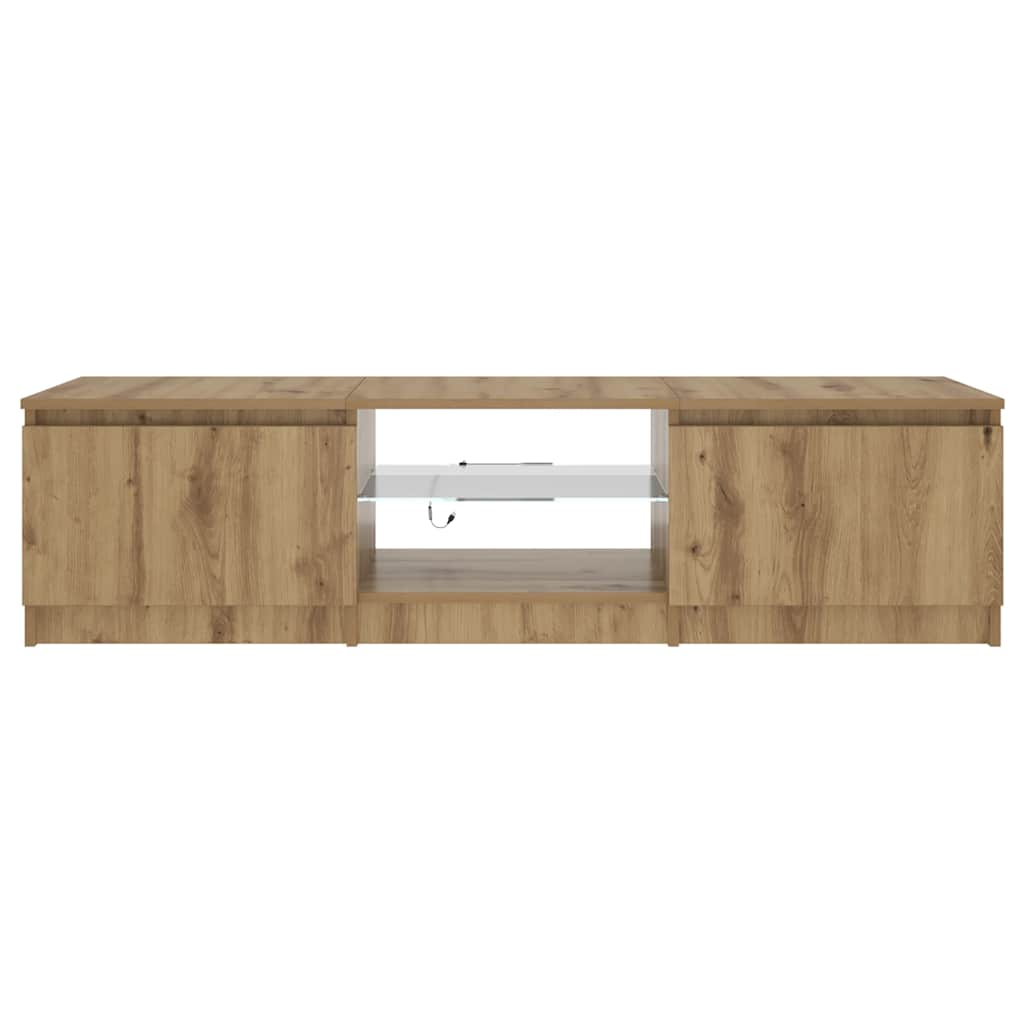 TV Cabinet with LED Lights Artisan Oak 140x40x36 cm