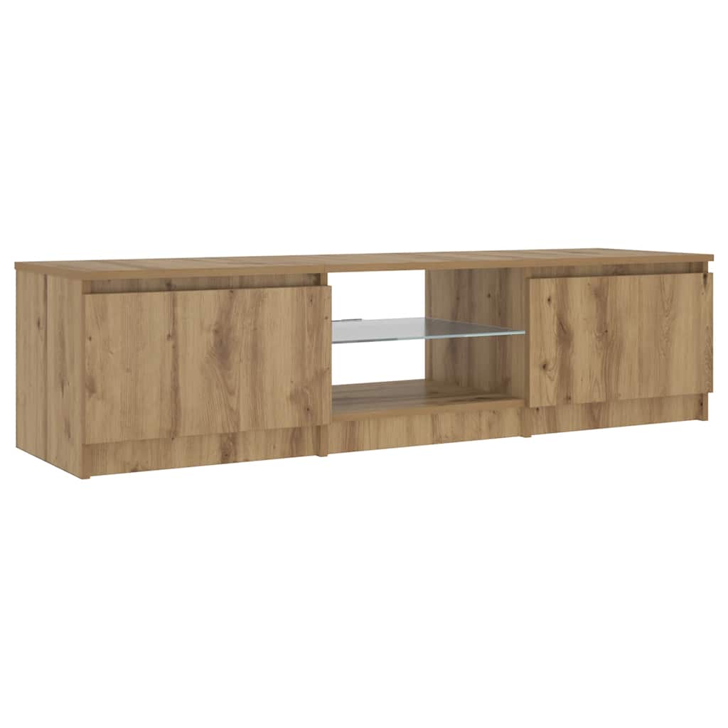 TV Cabinet with LED Lights Artisan Oak 140x40x36 cm