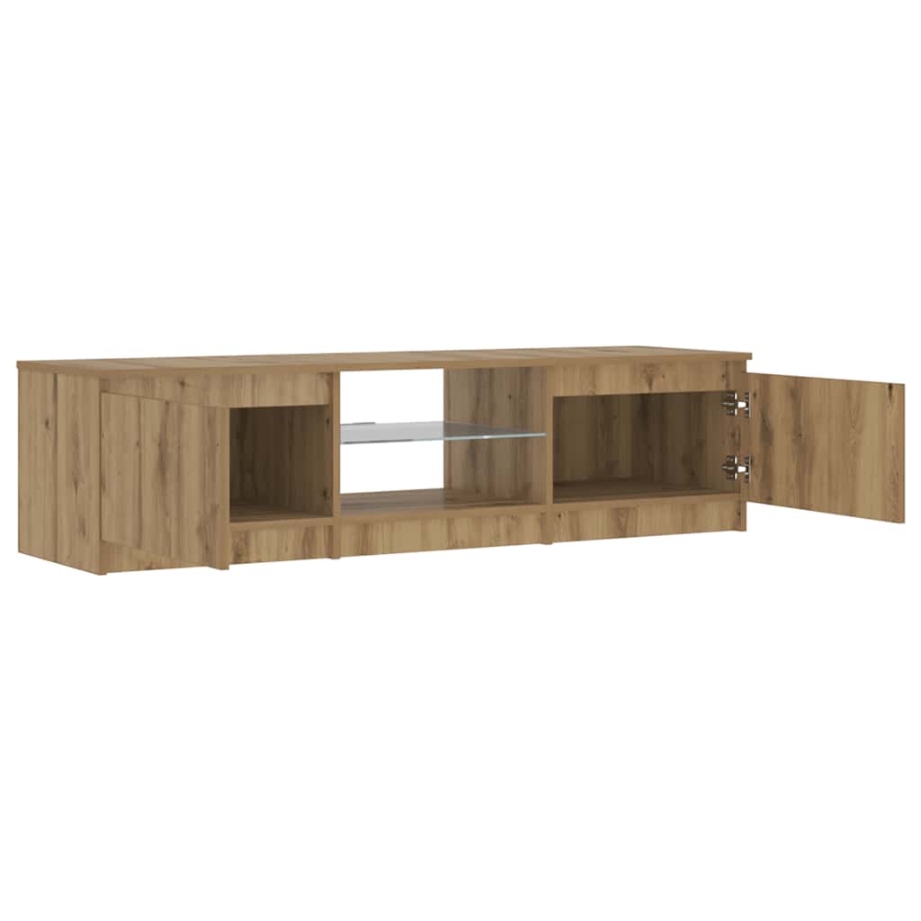 TV Cabinet with LED Lights Artisan Oak 140x40x36 cm