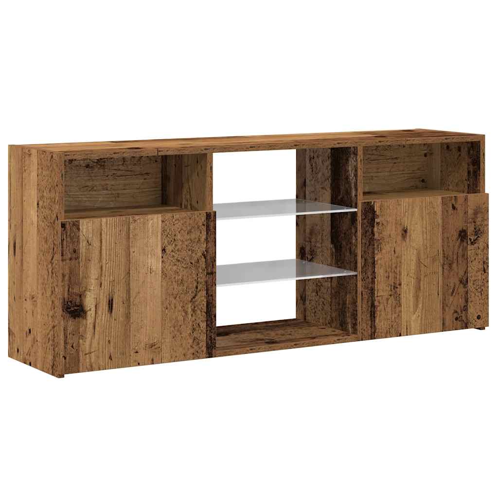 TV Cabinet with LED Lights Old Wood 120x30x50cm Engineered Wood