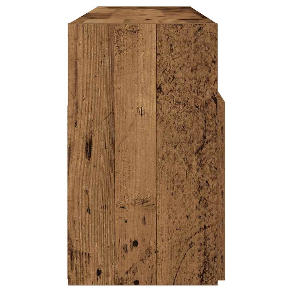 TV Cabinet with LED Lights Old Wood 120x30x50cm Engineered Wood