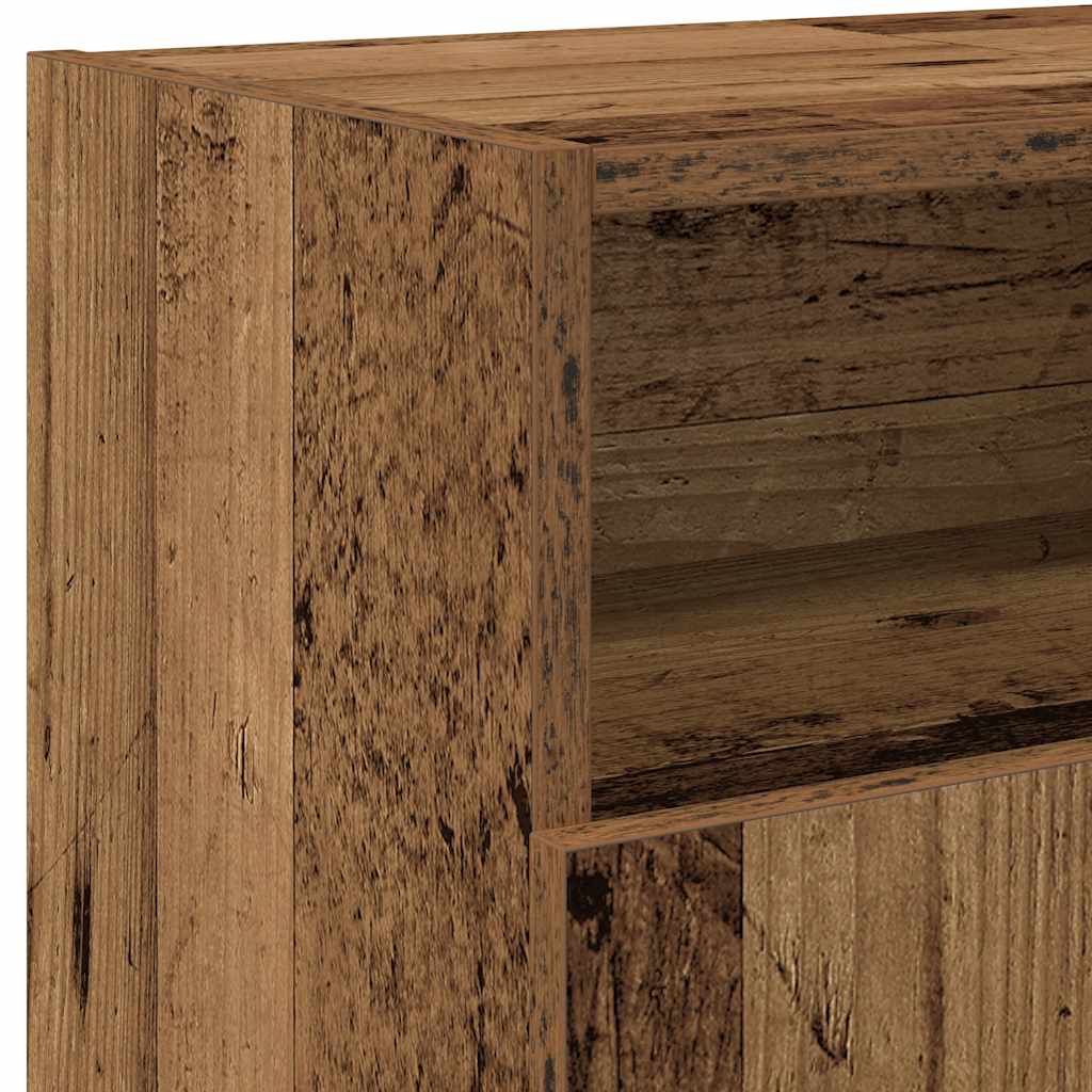 TV Cabinet with LED Lights Old Wood 120x30x50cm Engineered Wood