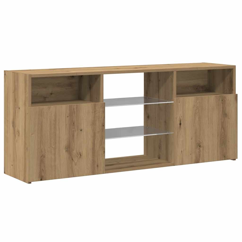 TV Cabinet with LED Lights Artisan Oak 120x30x50 cm