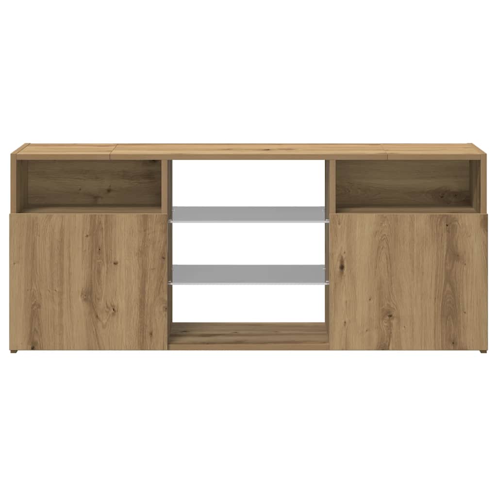 TV Cabinet with LED Lights Artisan Oak 120x30x50 cm