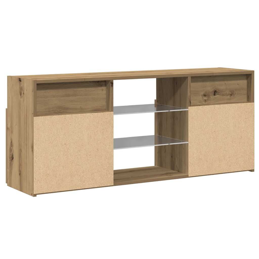 TV Cabinet with LED Lights Artisan Oak 120x30x50 cm