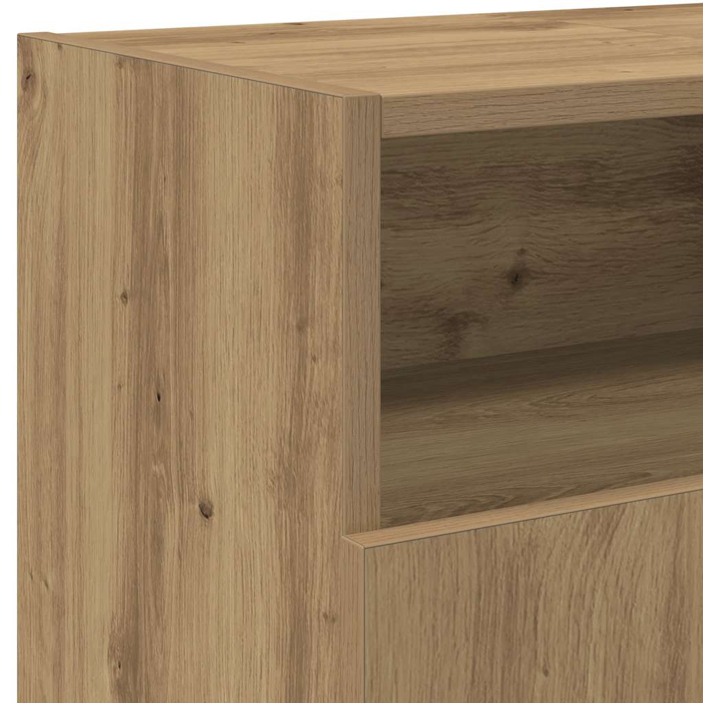 TV Cabinet with LED Lights Artisan Oak 120x30x50 cm