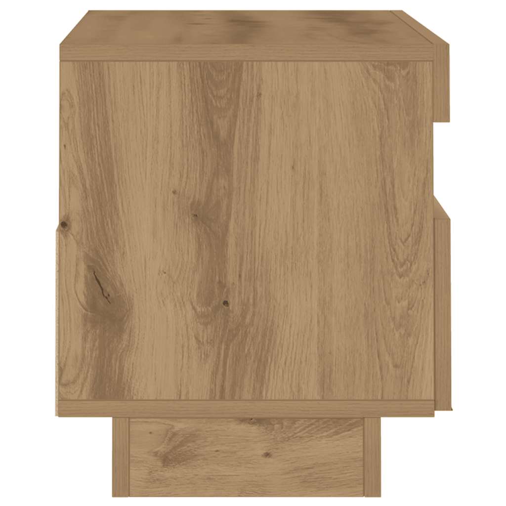 TV Cabinet with LED Lights Artisian Oak 80x35x40 cm Engineered Wood