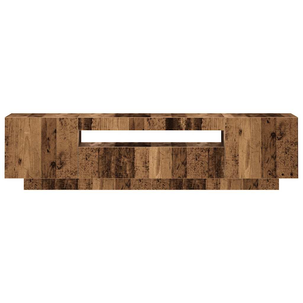 TV Cabinet with LED Lights Old Wood 160x35x40cm Engineered Wood