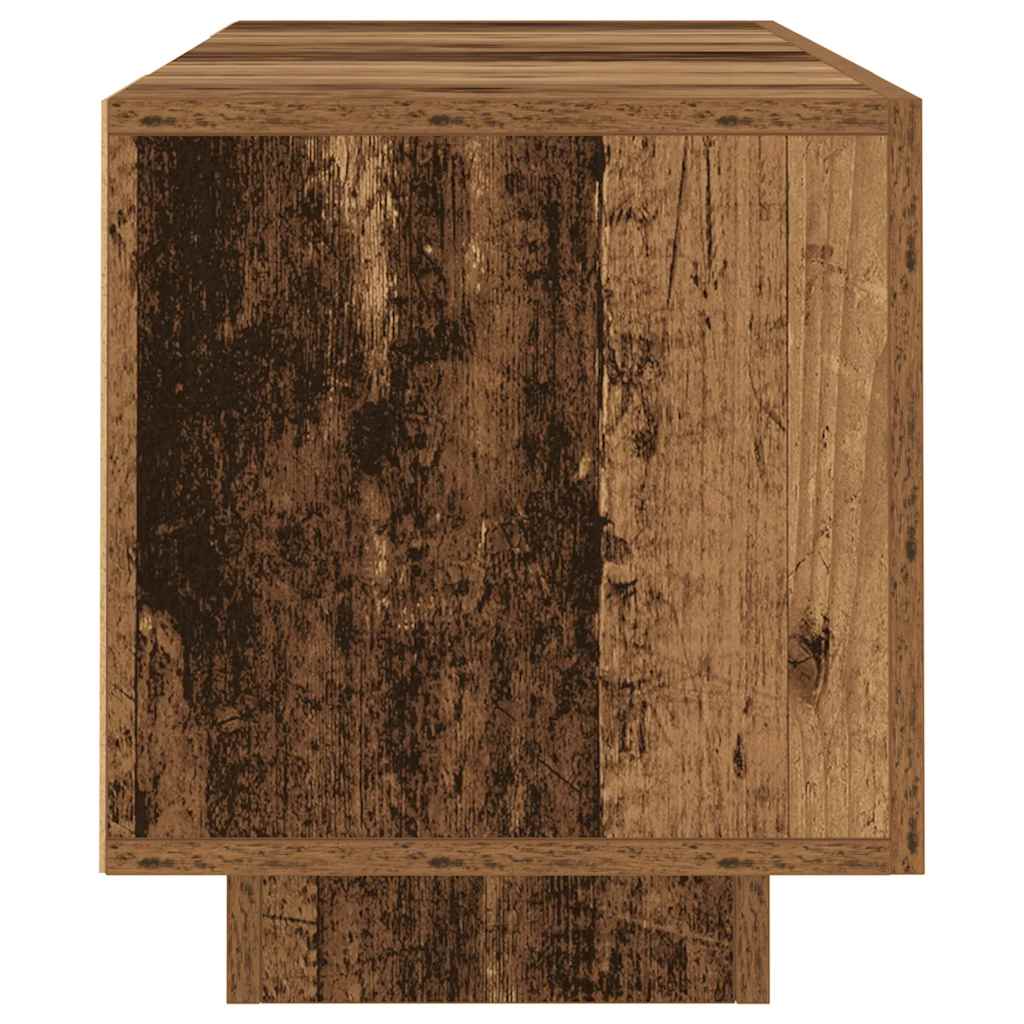 TV Cabinet with LED Lights Old Wood 160x35x40cm Engineered Wood