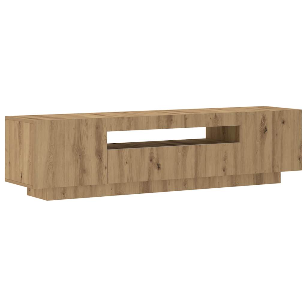 vidaXL TV Cabinet with LED Lights Artisan Oak 160x35x40 cm Engineered Wood