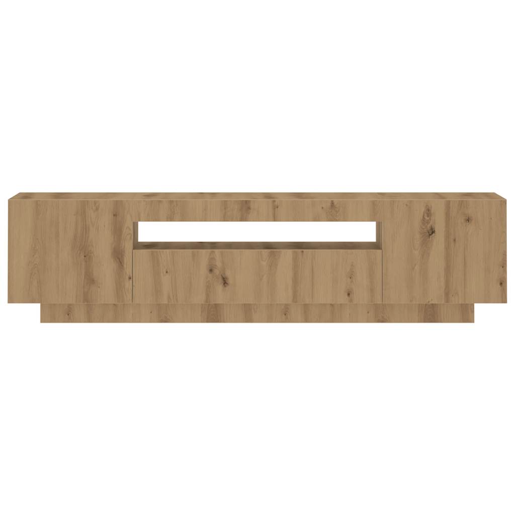 TV Cabinet with LED Lights Artisian Oak 160x35x40 cm Engineered Wood