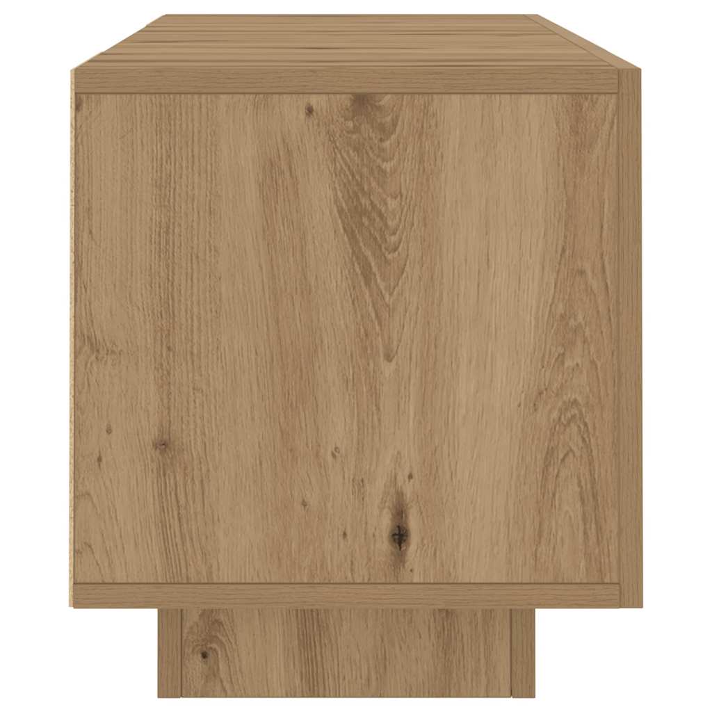 TV Cabinet with LED Lights Artisian Oak 160x35x40 cm Engineered Wood