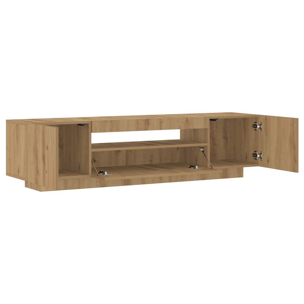 vidaXL TV Cabinet with LED Lights Artisan Oak 160x35x40 cm Engineered Wood