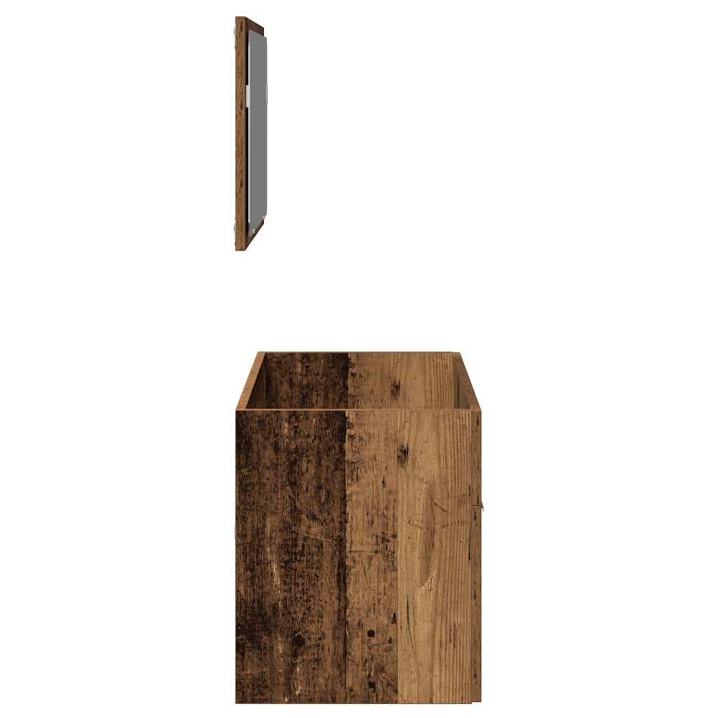 Bathroom Cabinet with Mirror Old Wood Engineered Wood