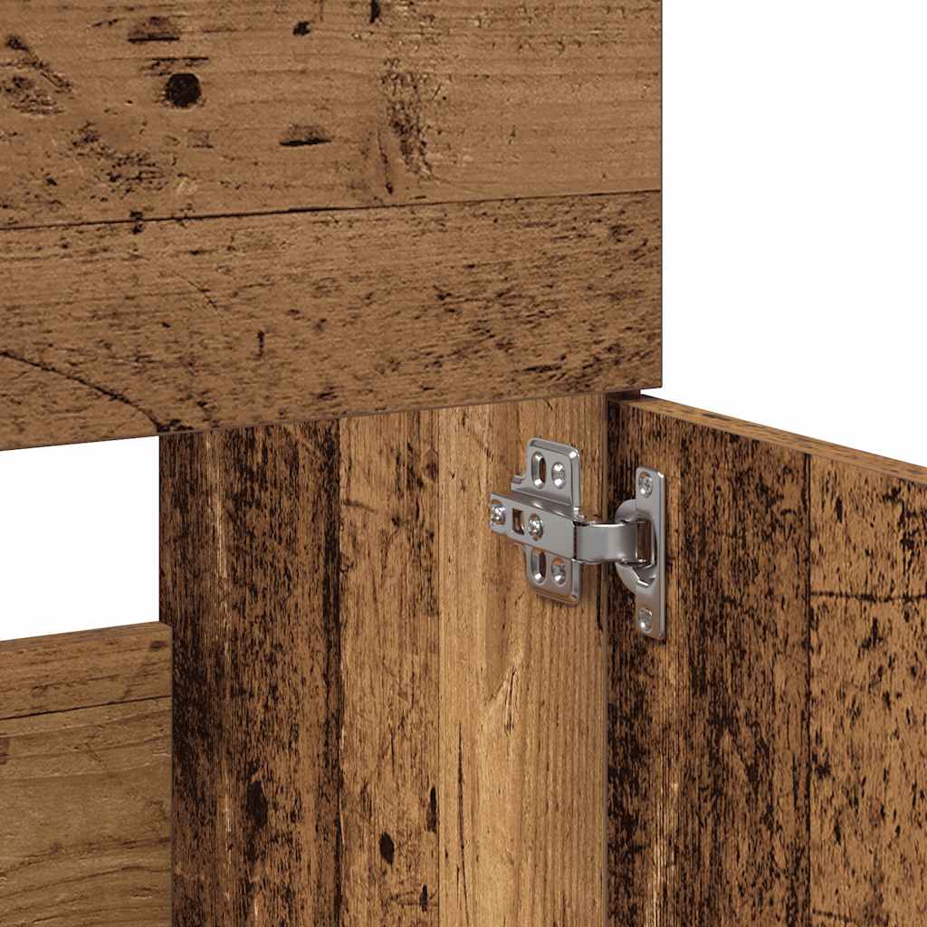 Bathroom Cabinet with Mirror Old Wood Engineered Wood