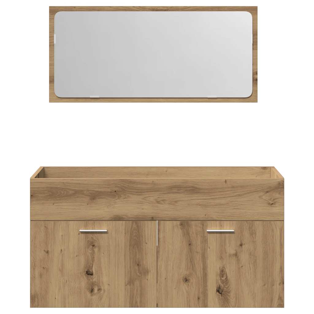 Bathroom Cabinet with Mirror Artisan Oak Engineered Wood