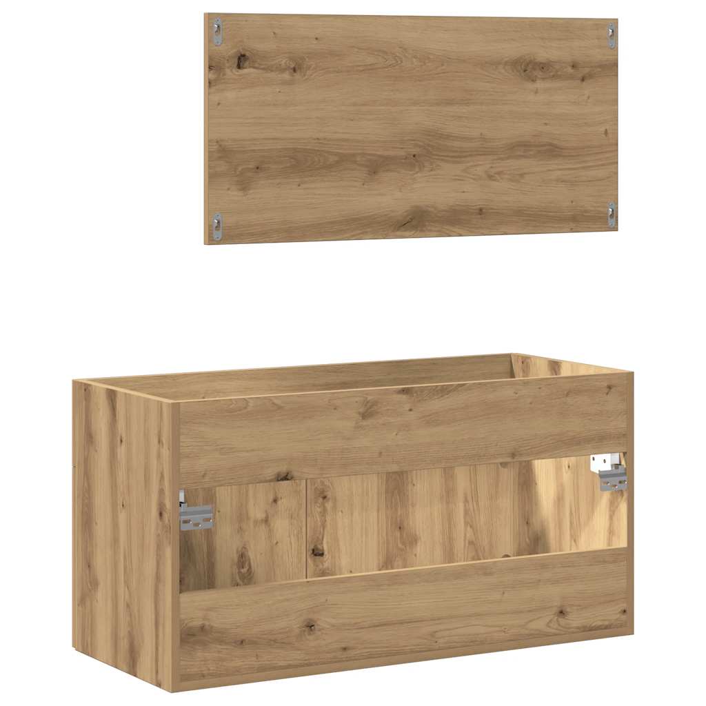 Bathroom Cabinet with Mirror Artisan Oak Engineered Wood