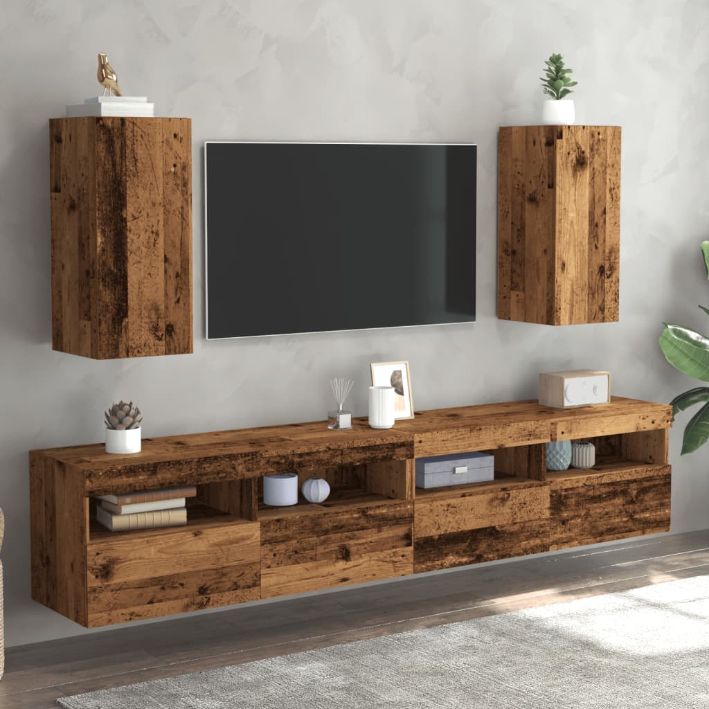 vidaXL TV Cabinets 2 pcs Old Wood 30.5x30x60 cm Engineered Wood