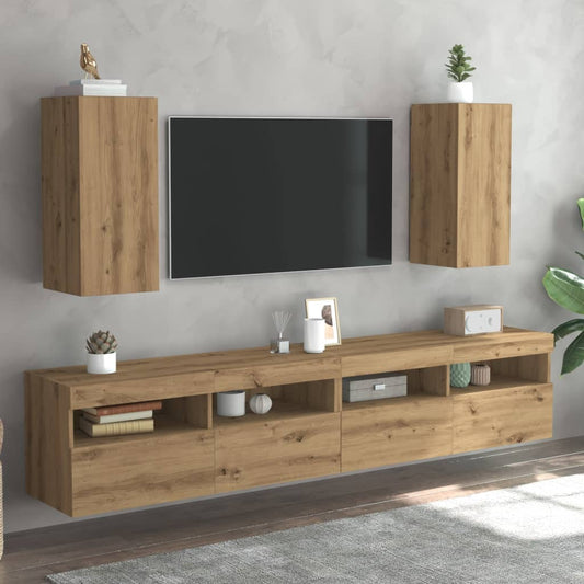 vidaXL TV Cabinets 2 pcs Artisan Oak 30.5x30x60 cm Engineered Wood