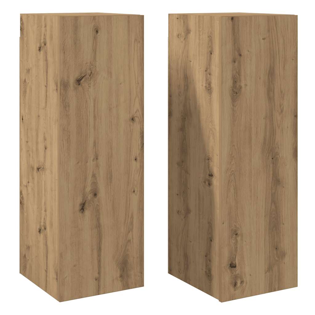 vidaXL TV Cabinets 2 pcs Artisan Oak 30.5x30x90 cm Engineered Wood