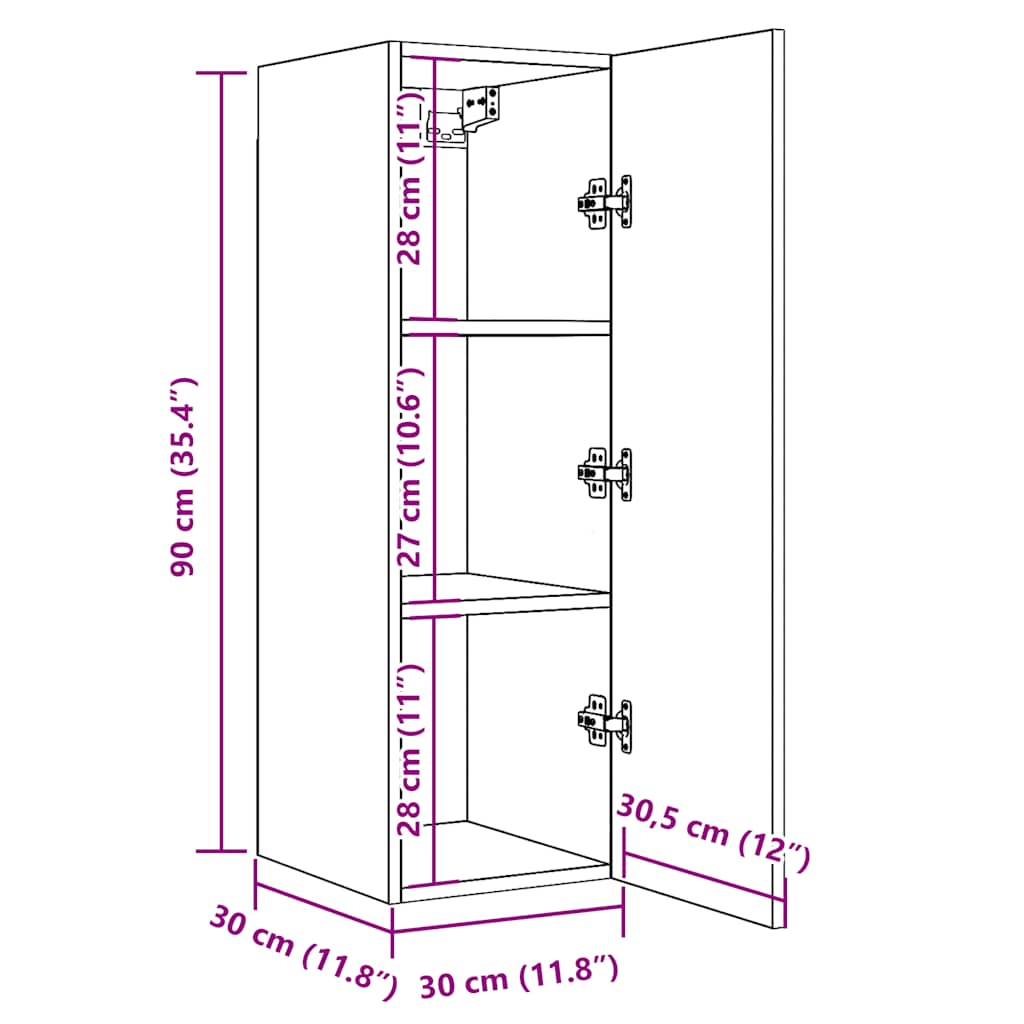 2 Piece TV Cabinet Set Artisan Oak 30,5x30x90 cm Engineered Wood