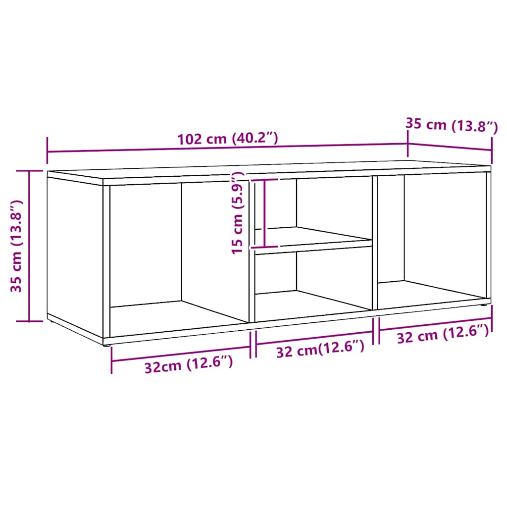 Shoe Storage Bench Artisan Oak 105x35x35 cm Engineered Wood