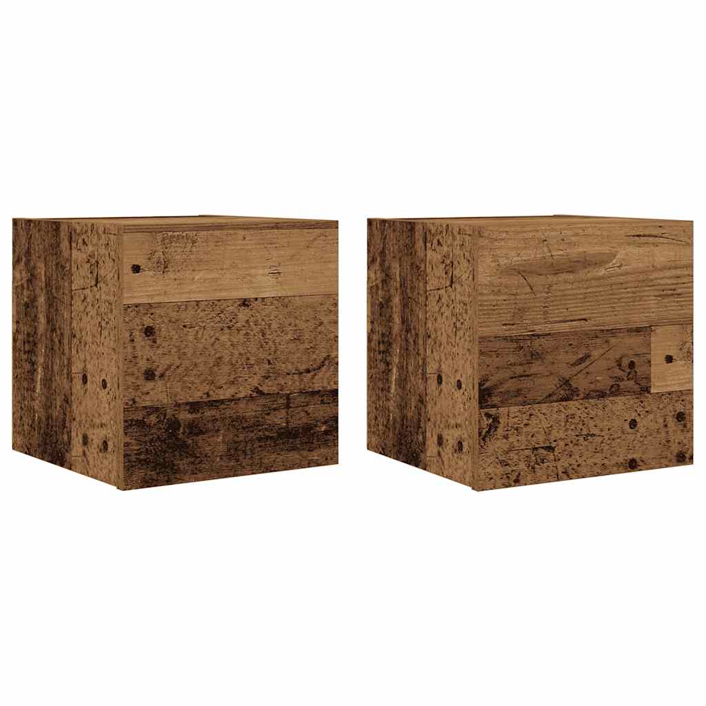 2 Piece Wall-mounted TV Cabinet Set Old Wood 30,5x30x30 cm