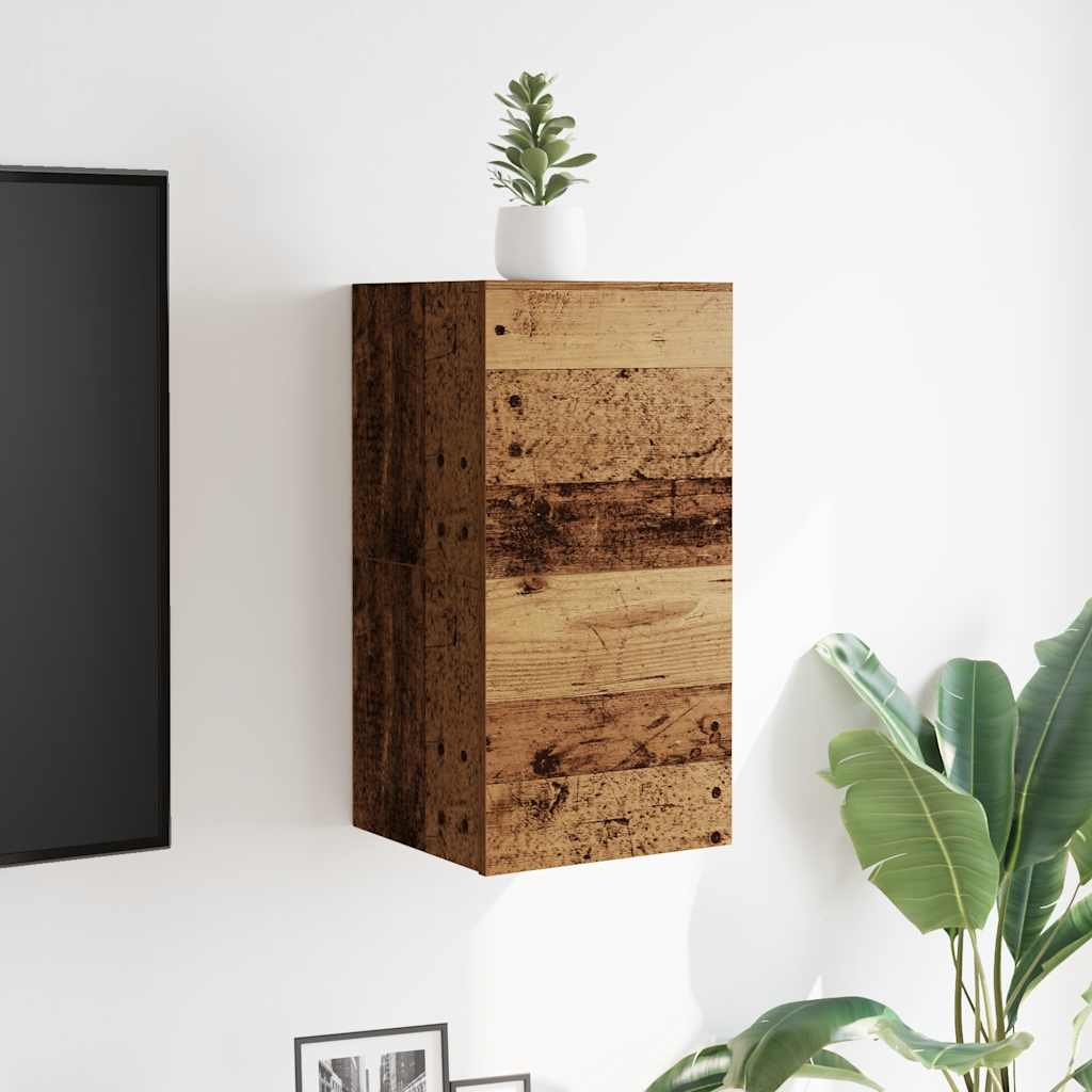 2 Piece Wall-mounted TV Cabinet Set Old Wood 30,5x30x30 cm