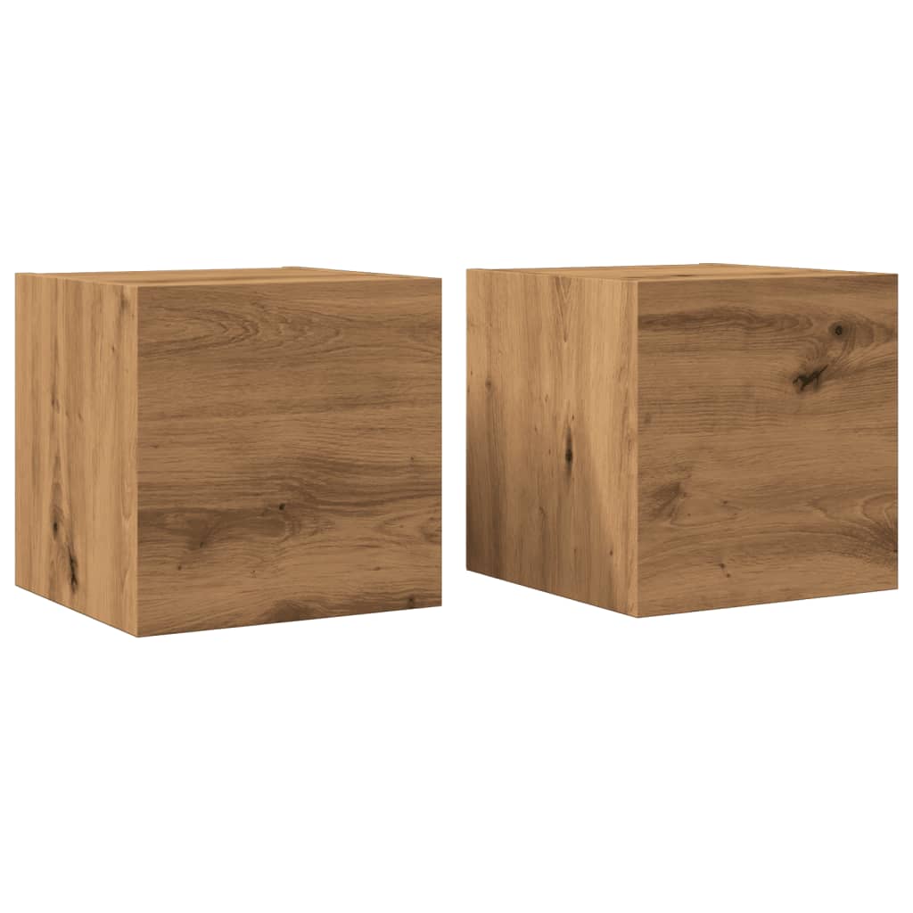 vidaXL Wall Mounted TV Cabinet 2 pcs Artisan Oak 30.5x30x30 cm