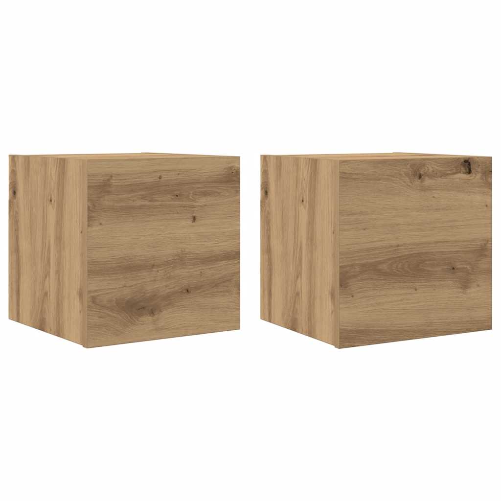 2 Piece Wall-mounted TV Cabinet Set Artisan Oak 30,5x30x30 cm